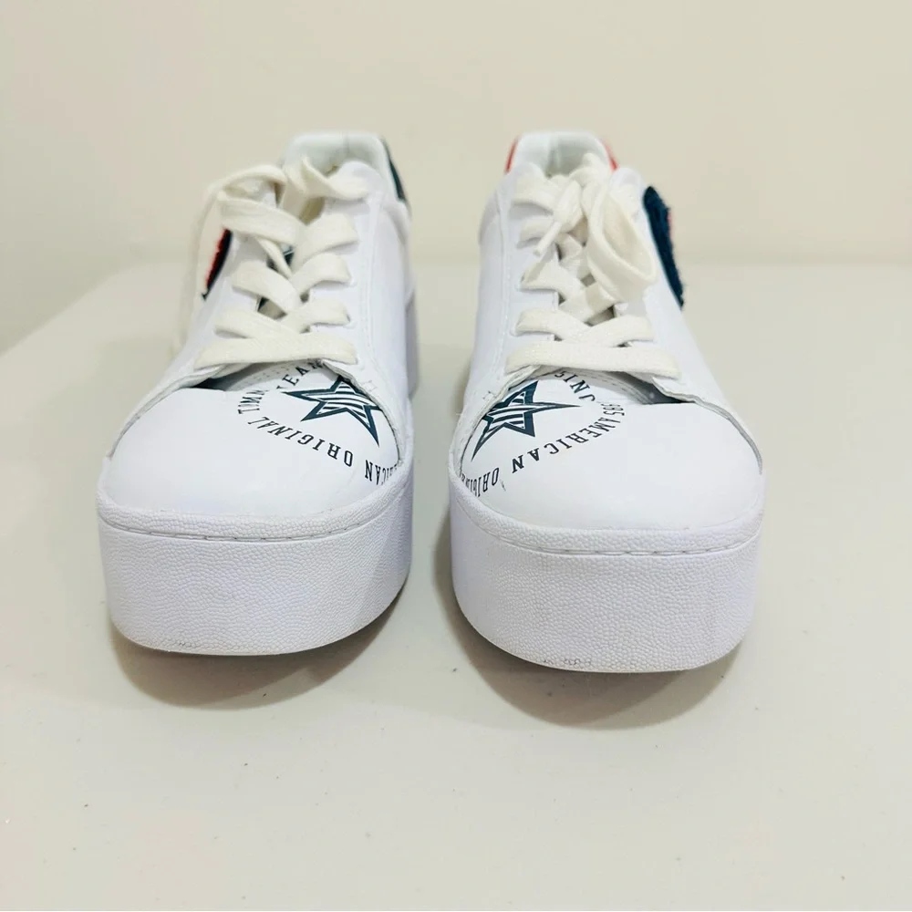 Tommy Jeans TJ85 Icon Platform Sneakers White‎ Leather Women's Size 9,5